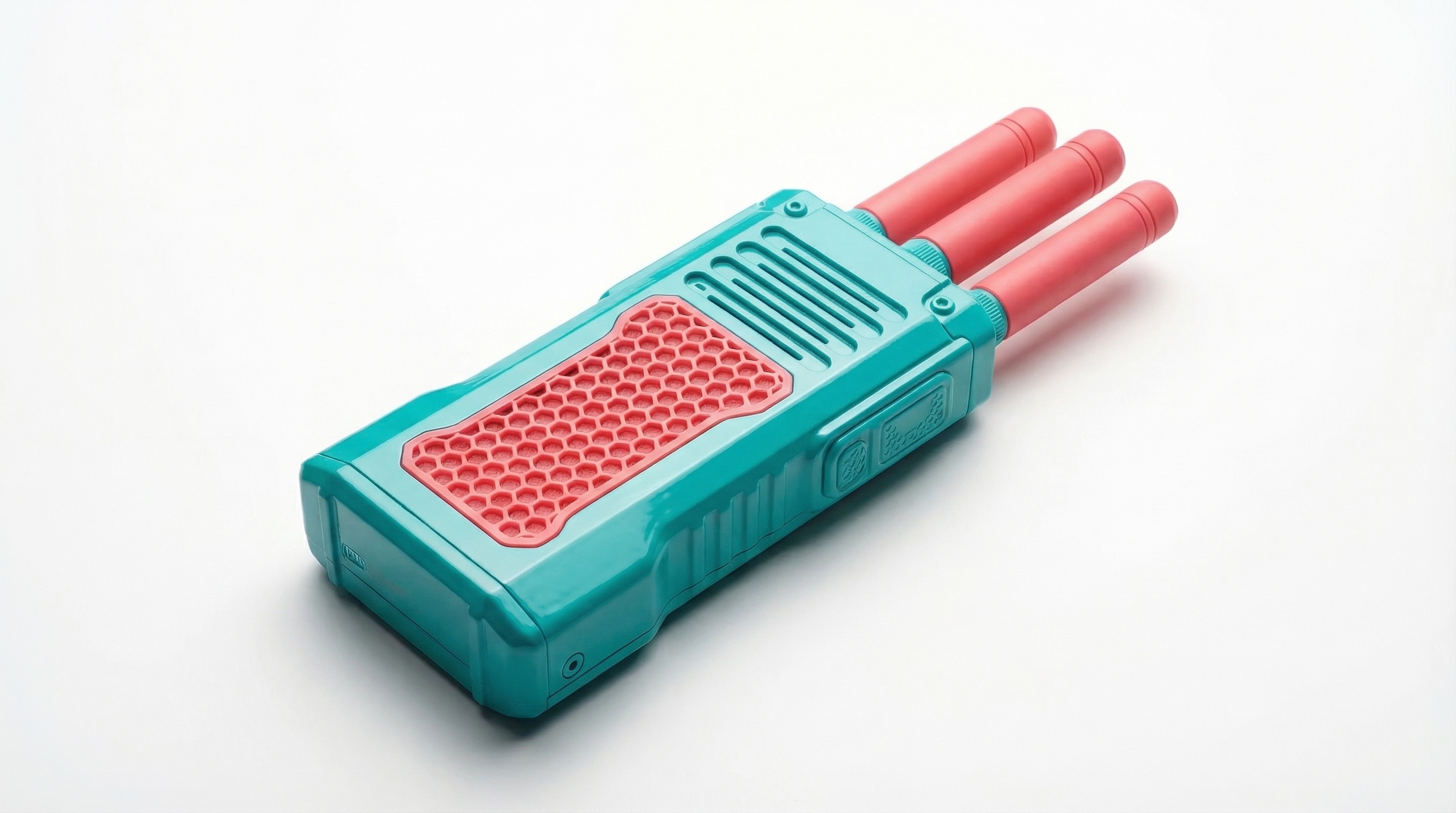 Bright Teal / Pink Honeycomb